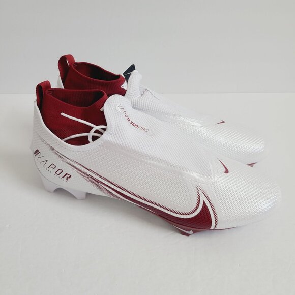 NEW Nike Vapor Edge Pro 360 Football Cleats CV6345-105 Size 14 White Burgandy - Picture 3 of 7